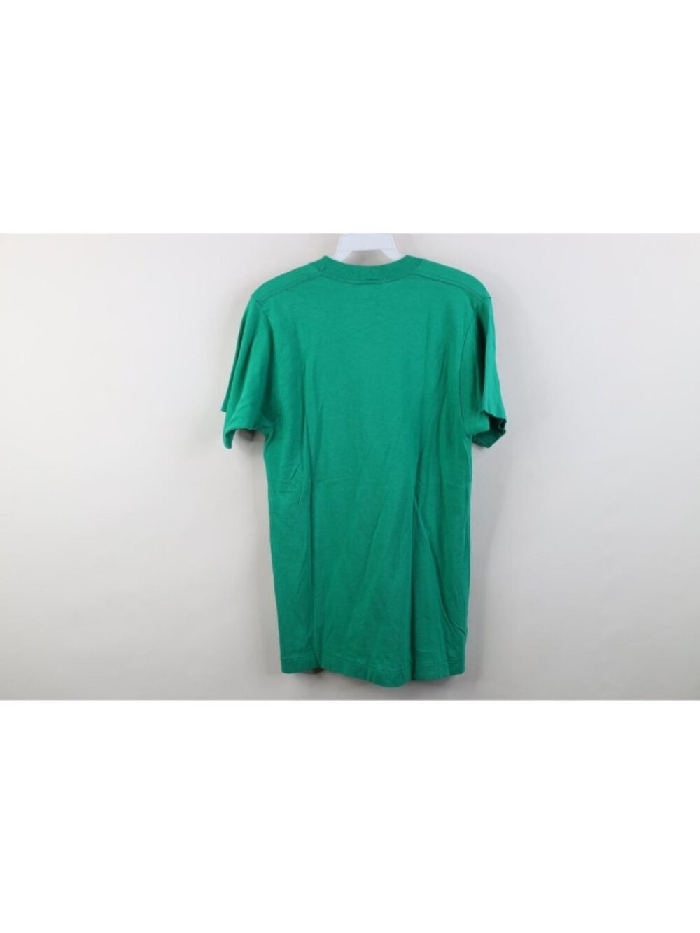 Vtg 70s 80s Streetwear Mens Medium Blank Cotton Pocket T-Shirt Kelly Green USA - Picture 10 of 12